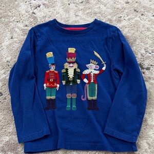 Mini Boden Blue Nutcracker Long Sleeve Tee